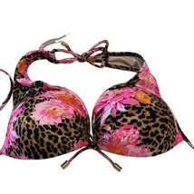Victorias Secret Zuma Demi Swim Bikini Top 34C Floral Leopard Cheetah - $24.08