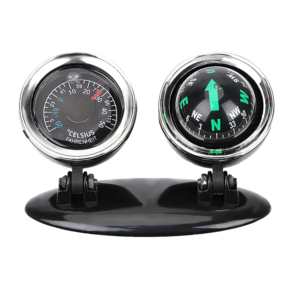 2 in 1 Car Ornaments Compass Thermometer Car-styling Direction Dashboard... - $12.49