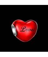 Red heart simil pandora charms,heart charm for pandora, gift charm for p... - $34.30 CAD