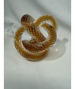 Signed Art Glass Sculptures Czech Fusion Z Rope Knots Amber Orange Moder... - $1,303.83 MXN