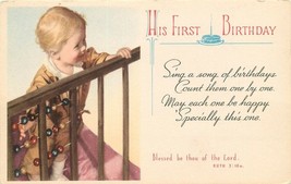 DB Postcard K042 His First Birthday Baby Boy Child Blessed be Thou of th... - £4.12 GBP