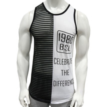 Nwt Fashion Bilbaos Summer With Clear Mesh Men&#39;s Gym Workout Tank Top Size S - £7.18 GBP