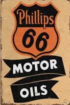 Phillips 66 Retro Vintage Gas Gasoline Oil Tin Sign 8x12 inches Station upp - $34.84 CAD