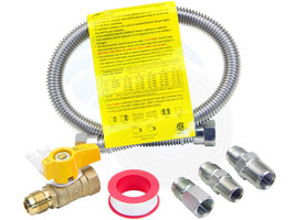 Stainless Steel Flexible Natural Propane Gas Line 3/8 1/2in Ball Valve - $24.38