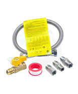 Stainless Steel Flexible Natural Propane Gas Line 3/8 1/2in Ball Valve - £19.43 GBP