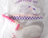 1990 Avon Lamb Purse Pet Childs Mini Plush Sheep Pink Clip On Zipper NOS... - $14.84