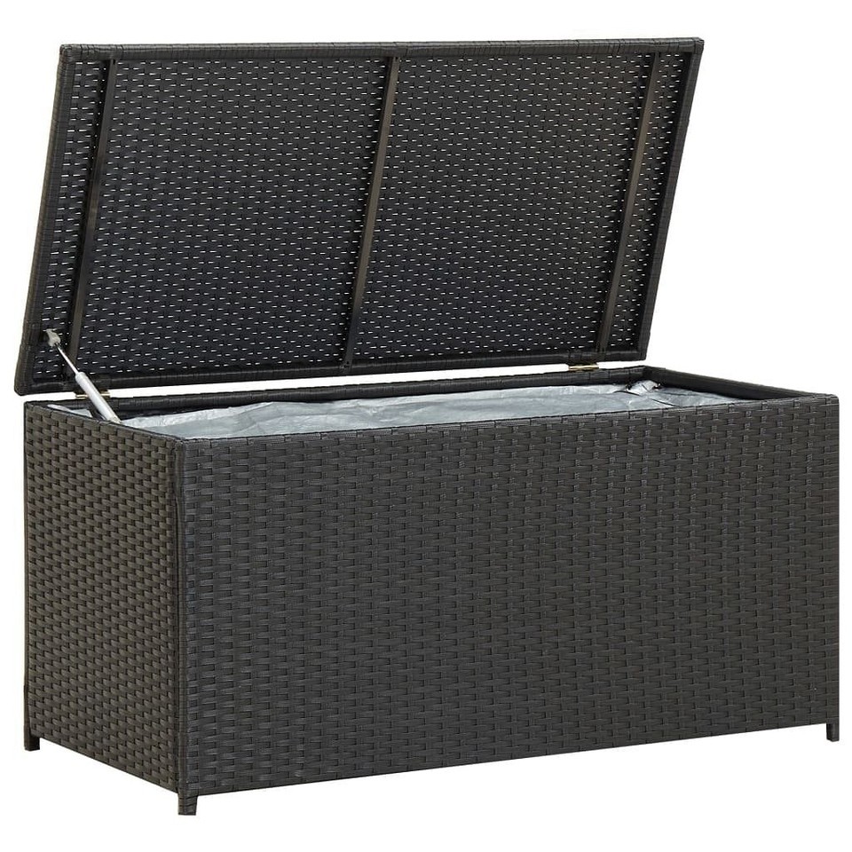 vidaXL Patio Storage Box Poly Rattan 39.3&quot;x19.6&quot;x19.6&quot; Black - $113.02