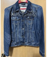 Abercrombie &amp; Fitch Jean Jacket Embellished Womens Size Medium Distresse... - $26.37 CAD