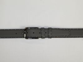 Men Genuine Leather Belt PIERO ROSSI Turkey Soft Full Grain Hand Stitch 301 Gray image 3