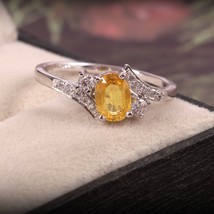 Yellow Sapphire ring,  Sapphire ring, wedding ring, natural sapphire ring, Septe - £82.73 GBP