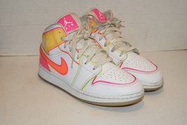 Nike Air Jordan 1 Mid GS Edge Glow White Pink Blast CV4611-100 Size 7y - £46.60 GBP