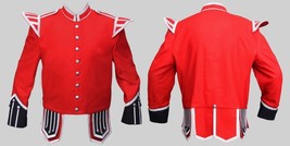 Doublet Red Blazer Wool Silver Braid Silver Buttons Black Cuffs And Upper Flaps - £103.91 GBP