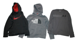 Boys Hoodie &amp; T Shirts Lot of 3 Nike Under Armour North Face Size M 8-10... - $27.00