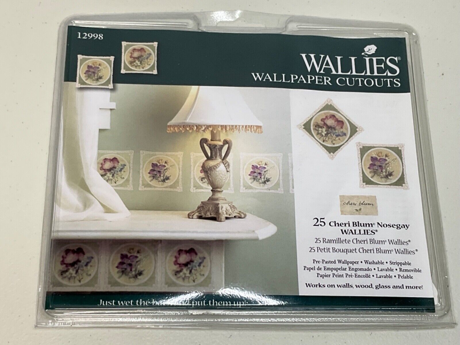 New Wallies Wallpaper Cutouts 25 Cheri Blum Nosegay Wallies - 2 Floral Designs - $14.60