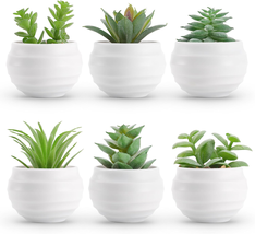 Der Rose Set of 6 Succulents Plants Artificial in Pots Small Fake Plants for Bed - £11.85 GBP
