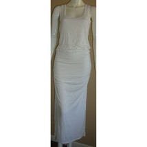 Victoria&#39;s Secret White Maxi Dress Ruched Side Slit Size Med NEW, No tags - $26.72