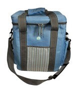Igloo insulated soft cooler bag ZR246504 powder blue grey striped 14 x 1... - $27.55