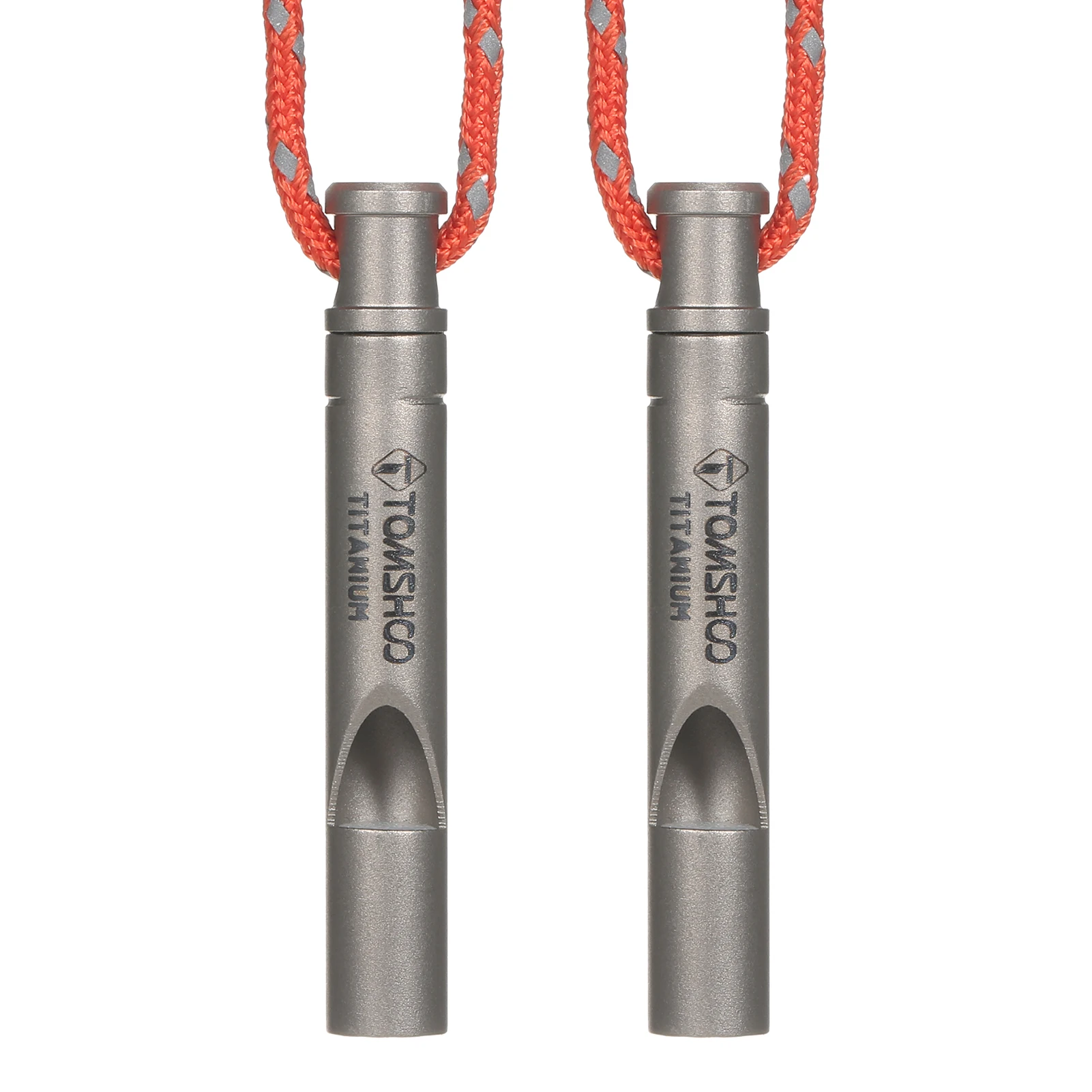 TOMSHOO Ultralight Titanium Emergency Whistle with Cord Outdoor Survival Camping - £9.97 GBP+
