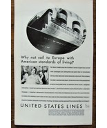 1929 Vintage Print Ad UNITED STATES LINES Ocean Liner Ship Leviathan - $160.28 MXN