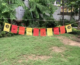 Himalayan Cloth Flags, Hindu Prayer Flags, Char Dham Flags, 13X9cm flag 10 flags - £17.25 GBP