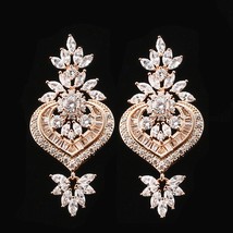 Exclusive White Color Cubic Zirconia Chandelier Necklace Earring Bracelet Dubai  - $51.05