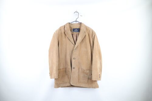 Primary image for Vintage Streetwear Mens Large Suede Leather 3 Button Sport Coat Suit Jacket