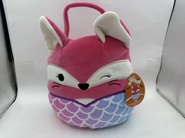 Squishmallows 12” Treat Pail Fifi Mermaid Fox Halloween Bucket Bag Candy... - $19.88