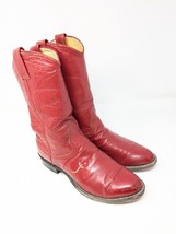 Womens Nocona Wildflower Red Leather Roper Cowboy Boots Size 5 C Style 1... - $38.69