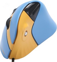 Vertical Ergonomic 89g Lightweight Optical Mouse Wired RGB Gaming Blue Yellow - £11.83 GBP