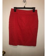 NEW Lands End Womens SZ 4 Petite Textured Lined Skirt 28X21 Orange - $222.20 MXN
