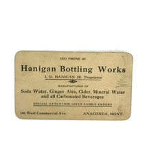 Antique ca. 1910 Business Card Hanigan Bottling Works Anaconda Montana S... - £25.58 GBP
