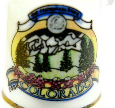 Porcelain Thimble Colorado SSI Vintage Gold Time Bottom - £17.85 GBP