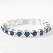 Shelley&#39;s Collectables Touchstone Crystal by Swarovski Blue Ice Bracelet 1235B - £73.16 GBP