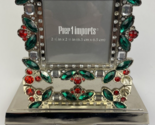 Pier 1 Imports Silver w Jewels Picture Frame Christmas Stocking Holder 5... - $23.75