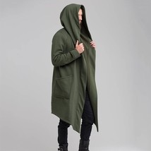 Ens womens cardigan long hooded sweater cloak coat spring autumn warm hooded solid coat thumb200