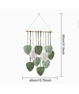 NEW Macrame Wall Art Green Leaves Bohemian Tapestry Wall Hanging Nursery... - $339.76 MXN