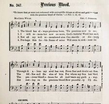 1883 Gospel Hymn Precious Blood Sheet Music Victorian Church Religious A... - $17.36 CAD