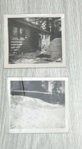 Black &amp; White Photos of Cabin in Snow Vintage Log Cabin - £9.48 GBP