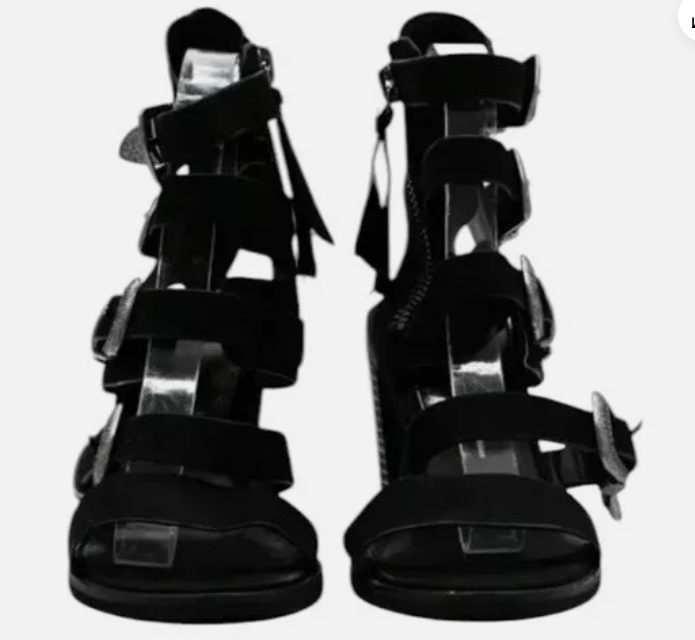 Dolce Vita Layell Black Strappy Lace Up Western Buckle Sandal Size NIB Item image 3