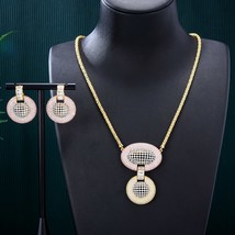 Luxury 2PCS Big Pendant Necklace Earrings Jewelry Set Super Original Fashion Acc - £70.39 GBP