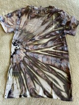 NEW Gildan Mens Purple Yellow Gray Sunburst Tie Dye Short Sleeve Shirt S... - £11.55 GBP