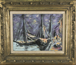 Sailboat Scene Signed Framed Oil on Canvas by Don Roberto 20&quot;x24&quot; - £565.21 GBP