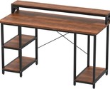 Home Office Writing Table, Modern Rustic Escritoire, Walnut And Black, 5... - £102.79 GBP