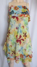 Thalia Sodi Floral Print Summer Dress Layers Ruffles Sz L - £59.25 GBP