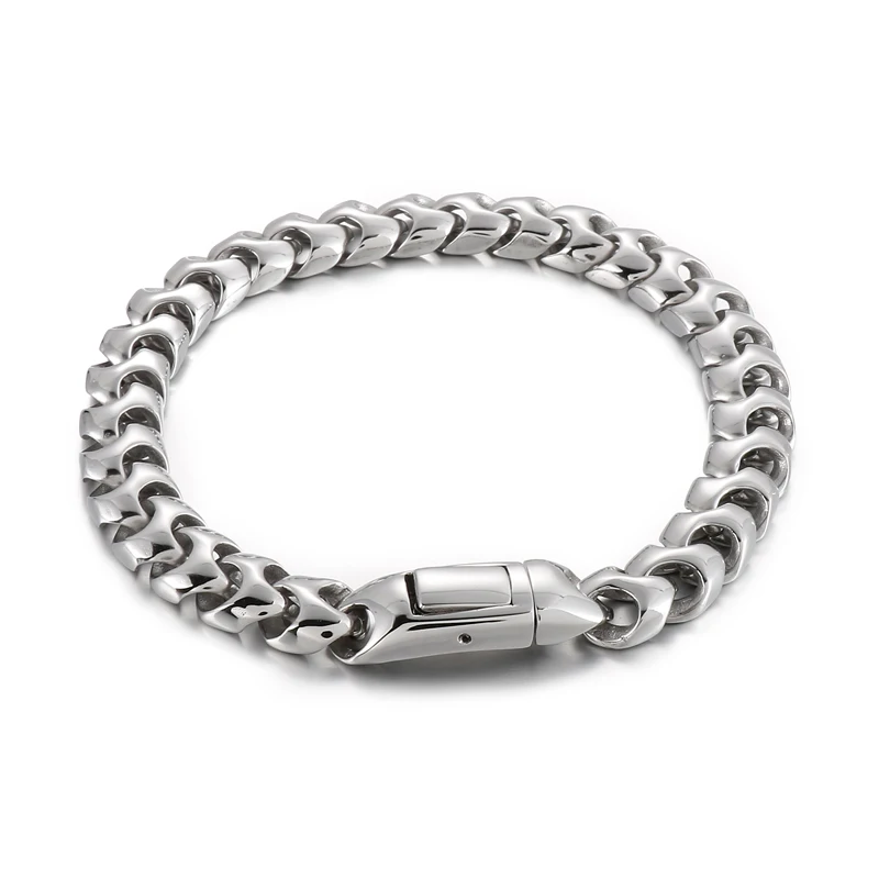 KALEN High Polished Arrow Shaped celet Men 22cm Stainless Steel Bike Chain Bilez - £39.09 GBP