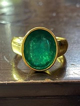 7.23 carat Natural zambian emerald men ring for pinky finger ,birthstone ring - £1,987.55 GBP