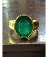 7.23 carat Natural zambian emerald men ring for pinky finger ,birthstone... - £1,976.00 GBP