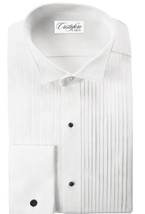 Neil Allyn Slim Fit 100% Cotton 1/4&quot; Pleated Wingtip Collar Tuxedo Shirt - £65.91 GBP