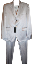 Messori Men&#39;s Light Gray Satin Dress Suit Blazer Pants Italy Size US 46 ... - $428.82
