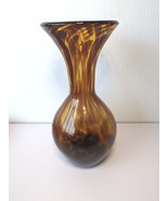 Art Glass Vase Tortoise Shell Animal  Design Bud Flowers Murano Style Bo... - £58.97 GBP